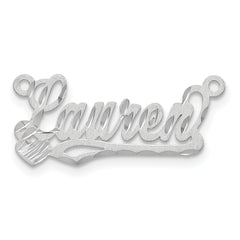 10k White Gold Satin Diamond-cut Heart Name Plate