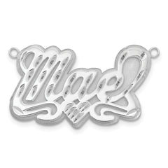 SS/Rhodium-plated 3D Diamond-cut Heart Name Plate