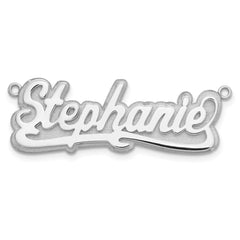 Sterling Silver/Rhodium-plated 3D Polished Name Plate