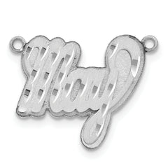 14k White Gold 3D Satin Diamond-cut Name Plate