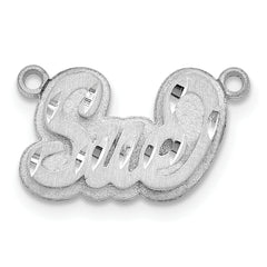 14k White Gold 3D Satin Diamond-cut Name Plate