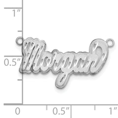 14k White Gold 3D Satin Diamond-cut Name Plate