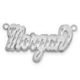 10k White Gold 3D Satin Diamond-cut Name Plate
