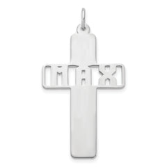 Sterling Silver/Rhodium-plated with Cut-out Name Charm