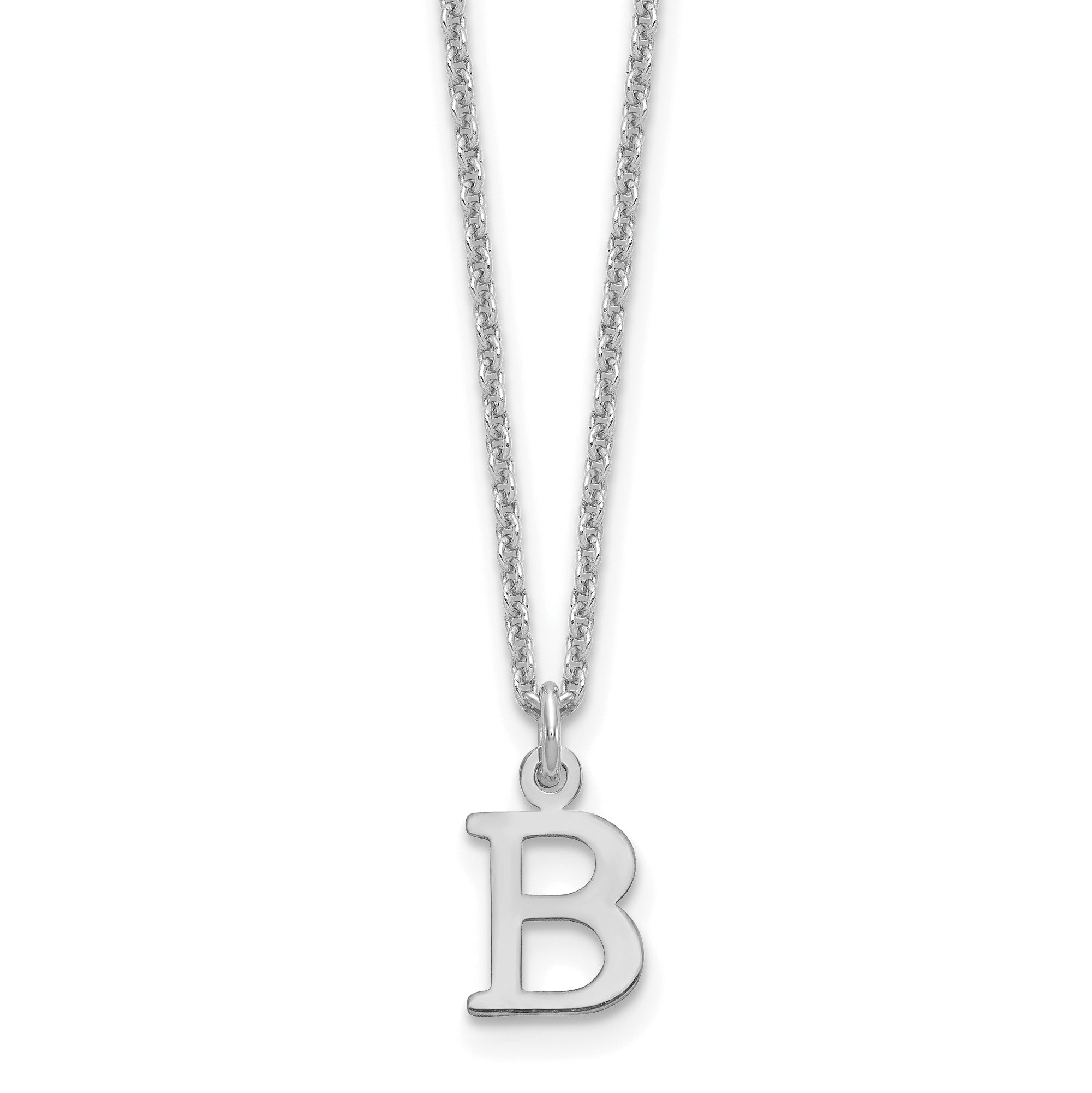 10KW Cutout Letter B Initial Necklace