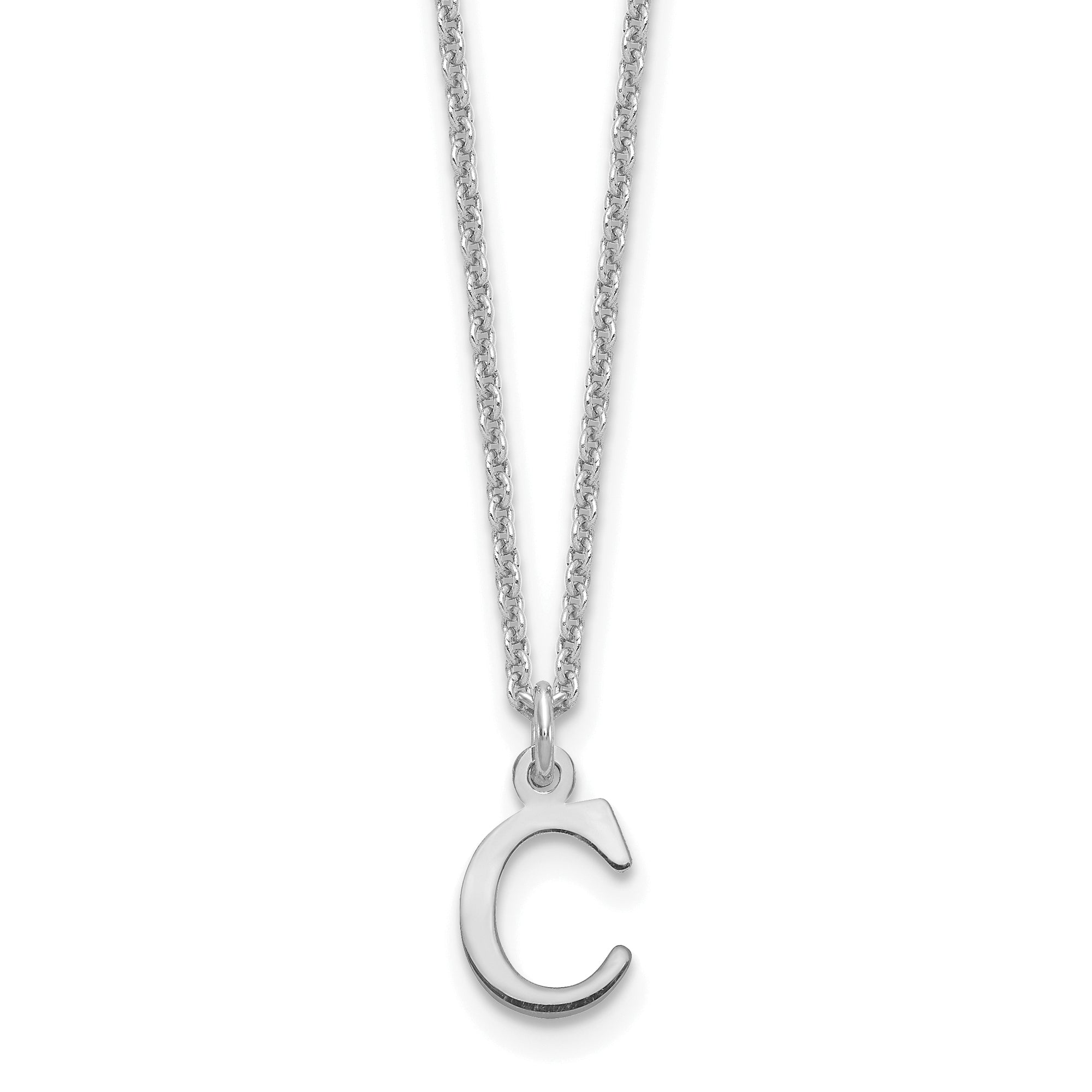 10KW Cutout Letter C Initial Necklace