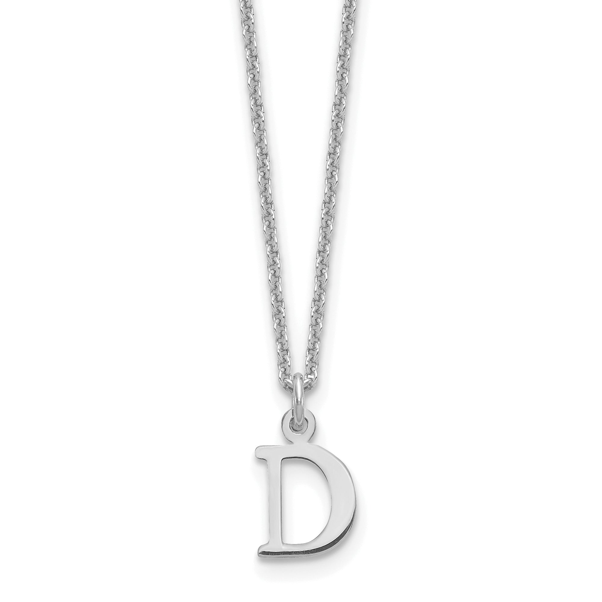 10KW Cutout Letter D Initial Necklace