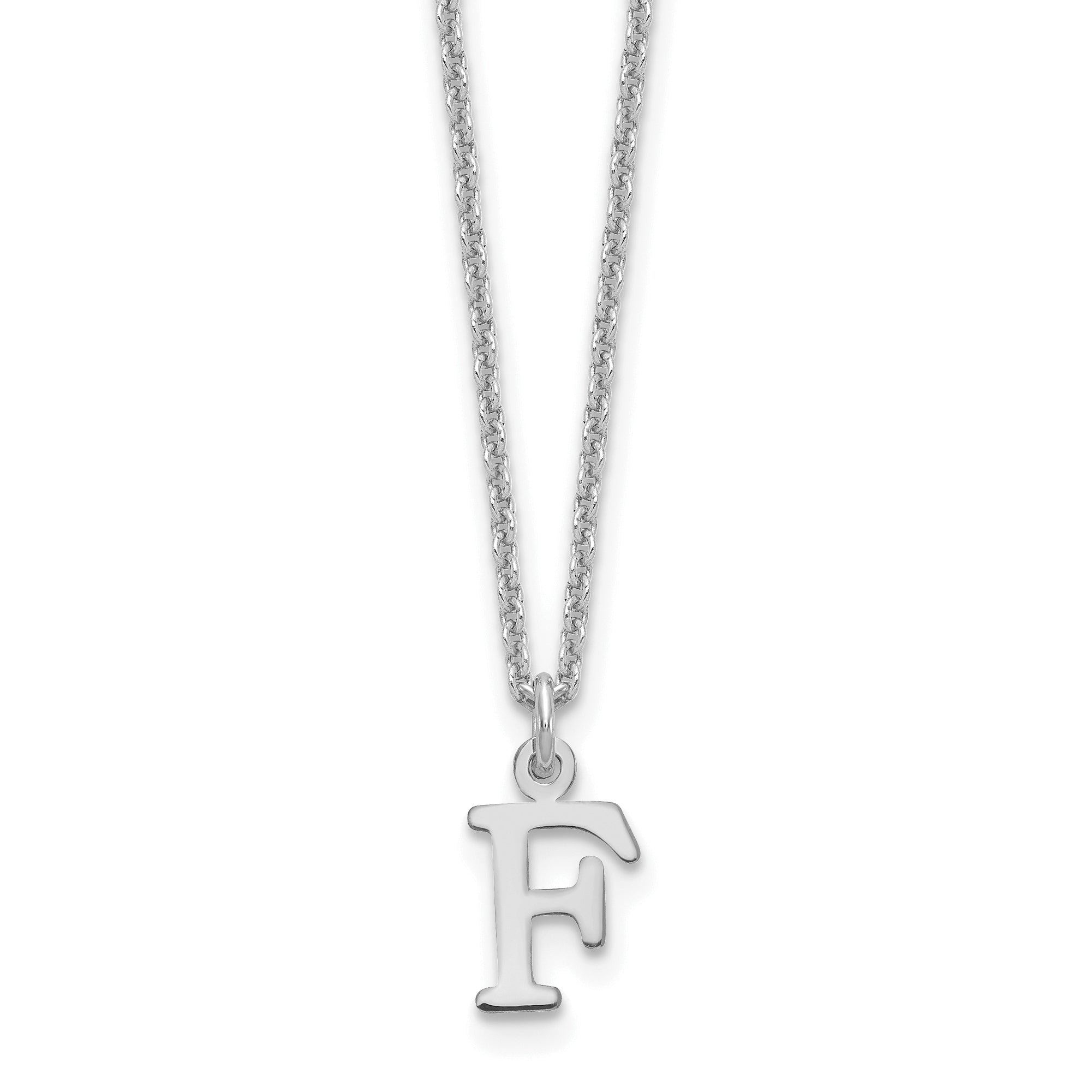 10KW Cutout Letter F Initial Necklace