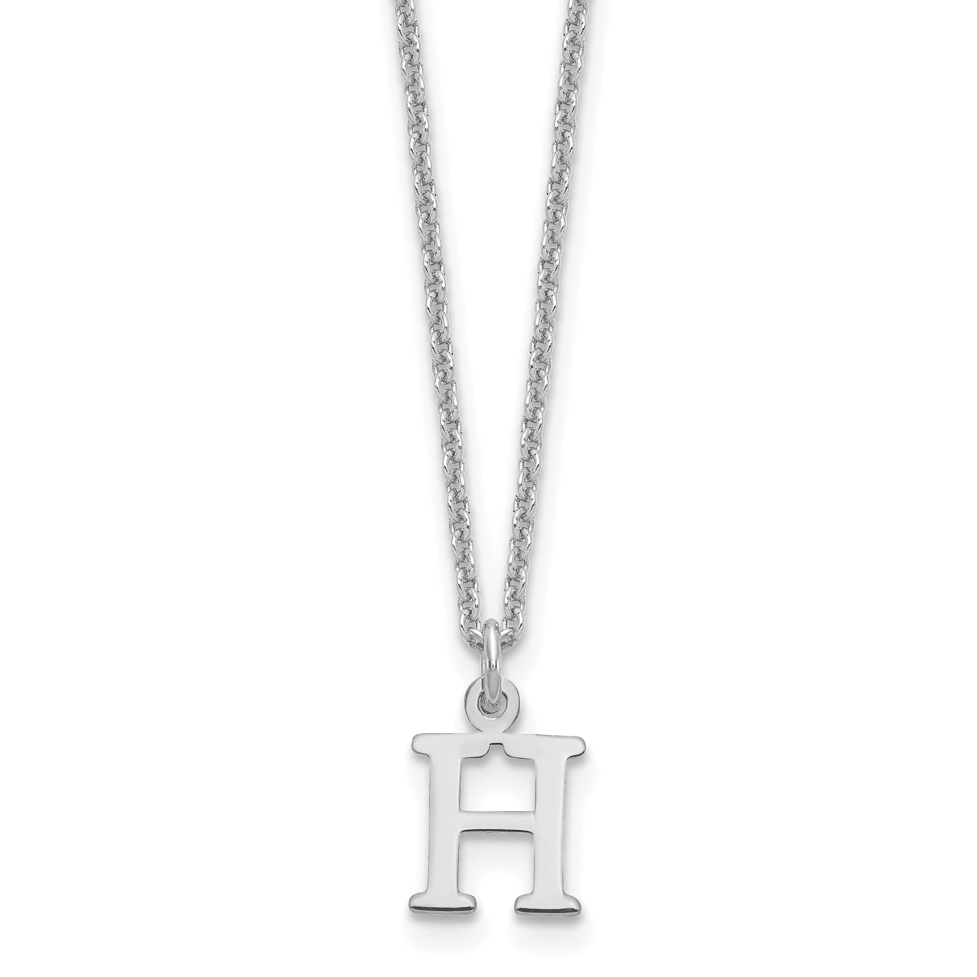 10KW Cutout Letter H Initial Necklace