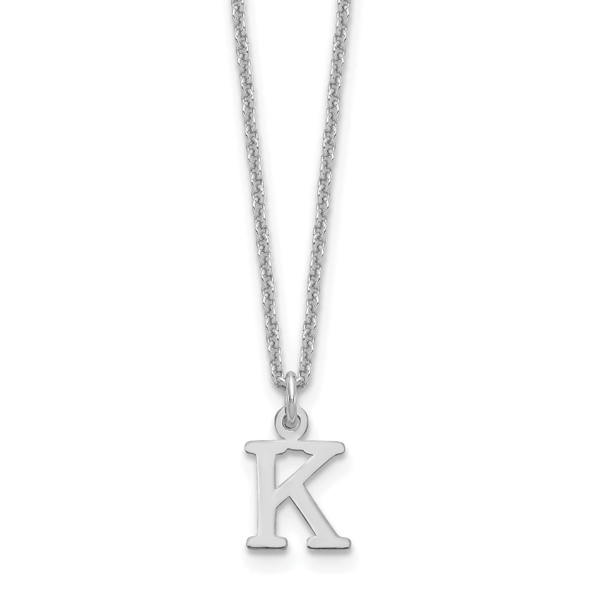 10KW Cutout Letter K Initial Necklace