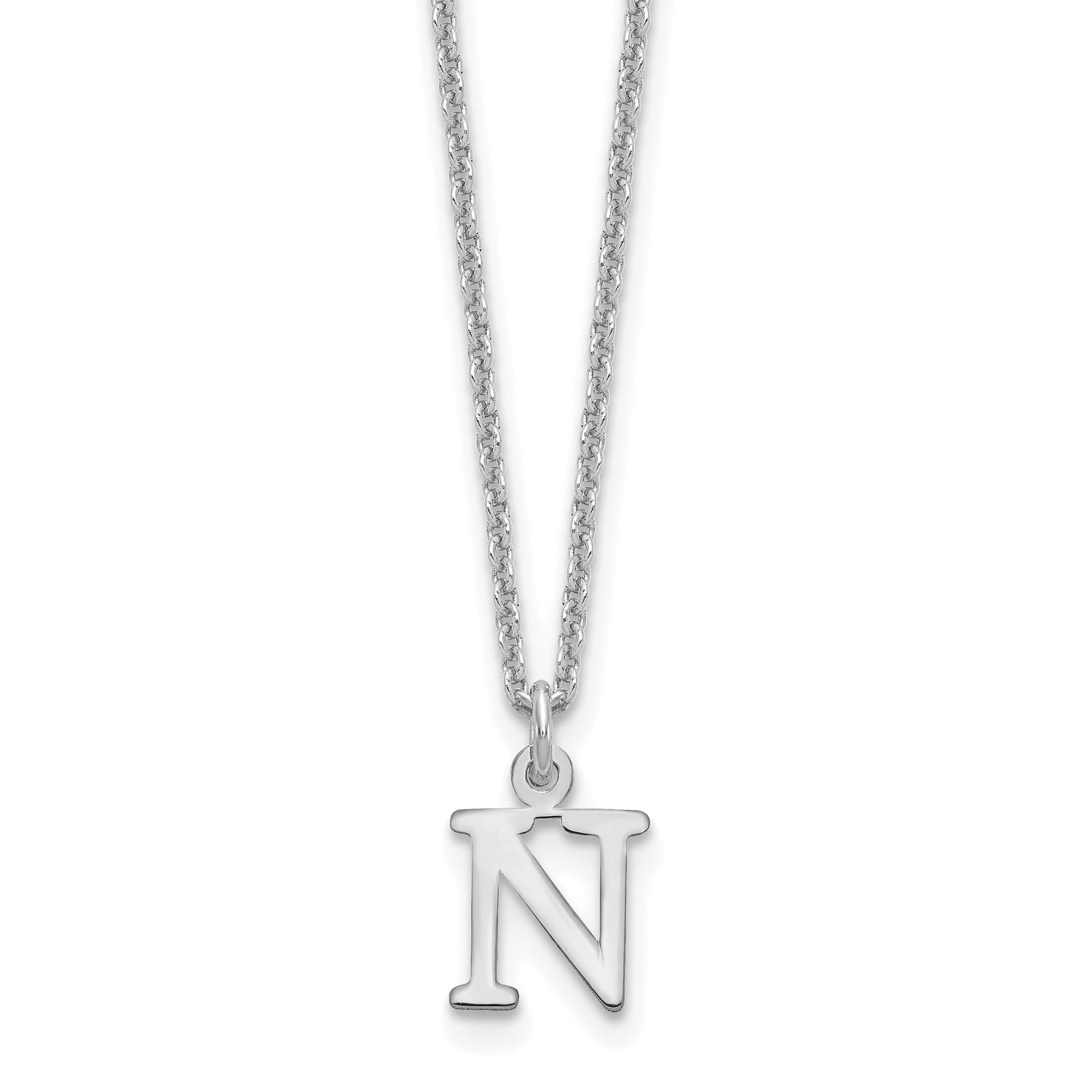 10KW Cutout Letter N Initial Necklace