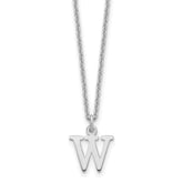 10KW Cutout Letter W Initial Necklace