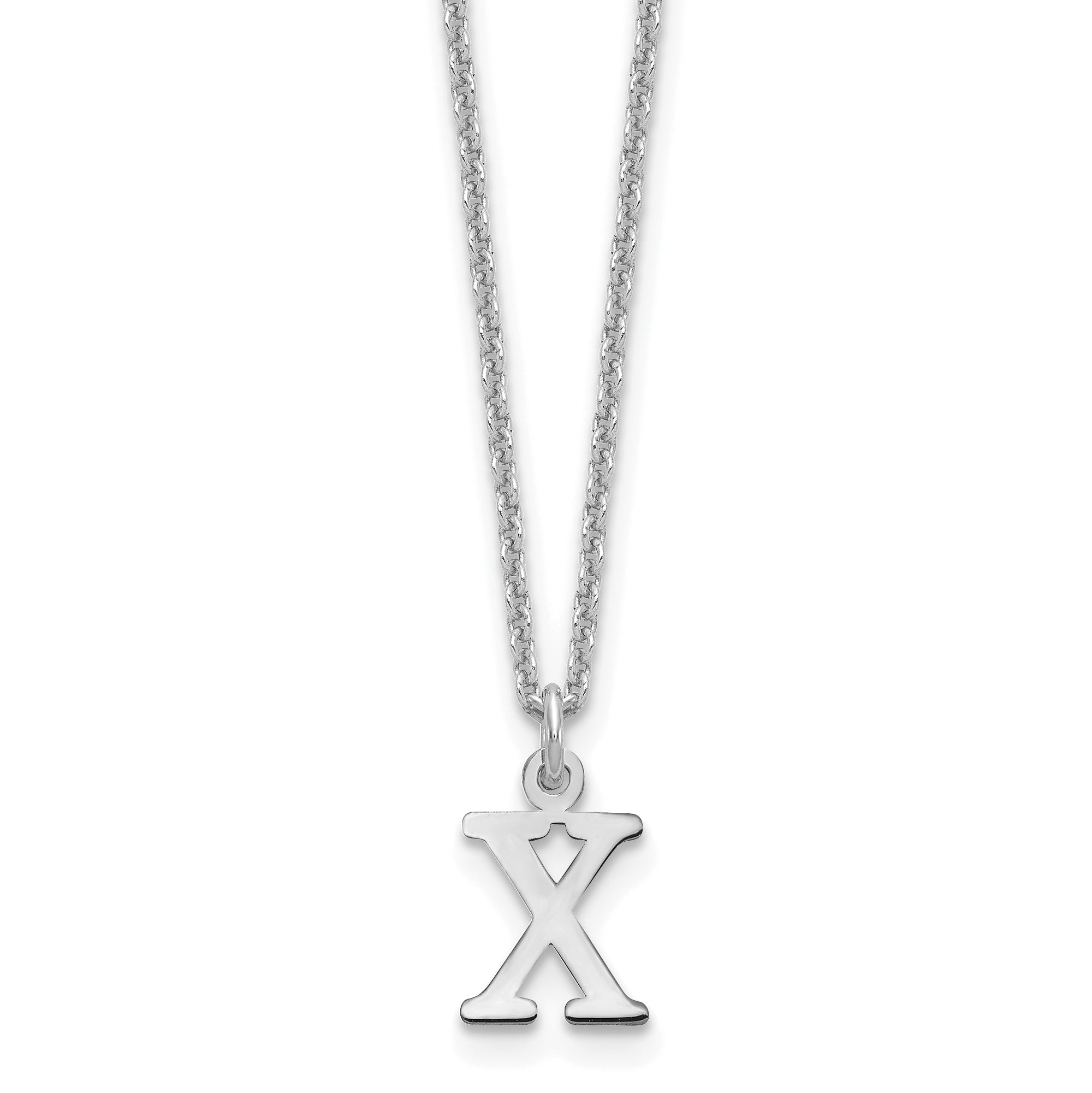 10KW Cutout Letter X Initial Necklace