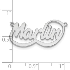 Sterling Silver/Rhodium-plated Swoop Name Plate