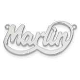 14k White gold Swoop Name Plate