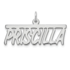 10k White Gold Top Bar Name Plate