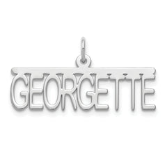 Sterling Silver/Rhodium-plated Top Bar Name Plate