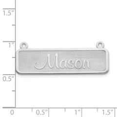 10k White Gold Satin Name Plate Bar