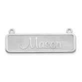 10k White Gold Satin Name Plate Bar