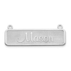 Sterling Silver/Rhodium-plated Satin Name Plate Bar