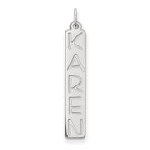 14k White Gold Large Garfield Font Bar Charm