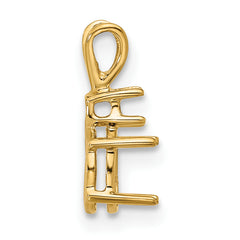 14k Diamond and 6x4mm Oval Pendant Mounting (No Stone Included)