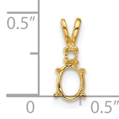 14k Diamond and 6x4mm Oval Pendant Mounting (No Stone Included)