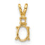 14k Diamond and 6x4mm Oval Pendant Mounting (No Stone Included)