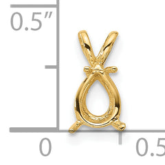 14k 7x5mm Pear Pendant Mounting (No Stone Included)