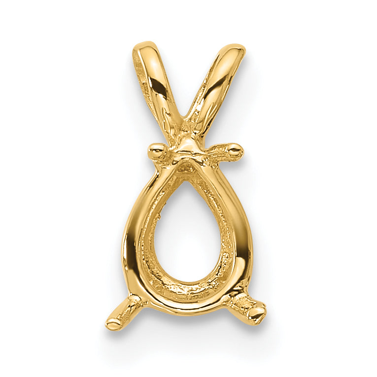 14k 7x5mm Pear Pendant Mounting (No Stone Included)