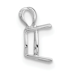 14k White Gold 7x5mm Pear Pendant Mounting (No Stone Included)