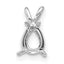 14k White Gold 7x5mm Pear Pendant Mounting (No Stone Included)