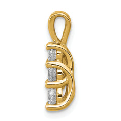 14k 1/2 carat Lab Grown Diamond VS/SI+ G+ Three Stone Pendant