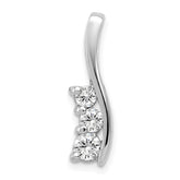 14k White Gold Holds 3.6/3.1/2.9mm Three-Stone Curved Bar Chain Slide Mounting (No Stone Included)