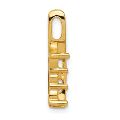 14k Holds 3-4.3mm Three-Stone Curved Bar Chain Slide Mounting (No Stone Included)