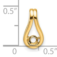 14k Holds 2.8mm Stone Teardrop-Shape Slide Mounting (No Stone Included) Fits up to 2mm Regular/6mm Fancy or Reversible Omega