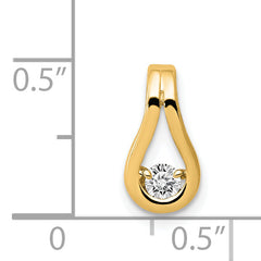 14k Complete 2.8mm AA Diamond Teardrop-Shape Slide Fits up to 2mm Regular/6mm Fancy or Reversible Omega