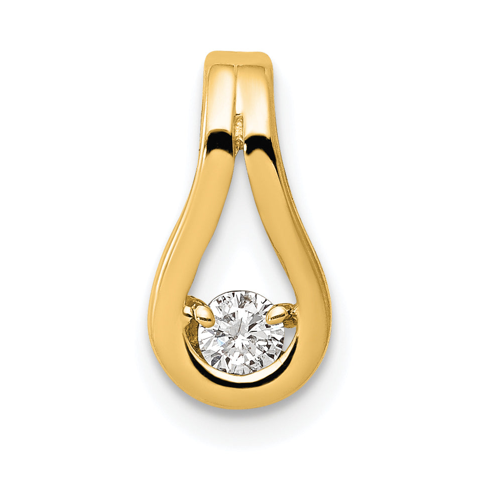 14k Complete 2.8mm AA Diamond Teardrop-Shape Slide Fits up to 2mm Regular/6mm Fancy or Reversible Omega