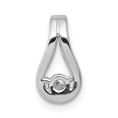 14k White Gold Holds 2.8mm Stone Teardrop-Shape Slide Mounting (No Stone Included) Fits up to 2mm Regular/6mm Fancy or Reversible Omega