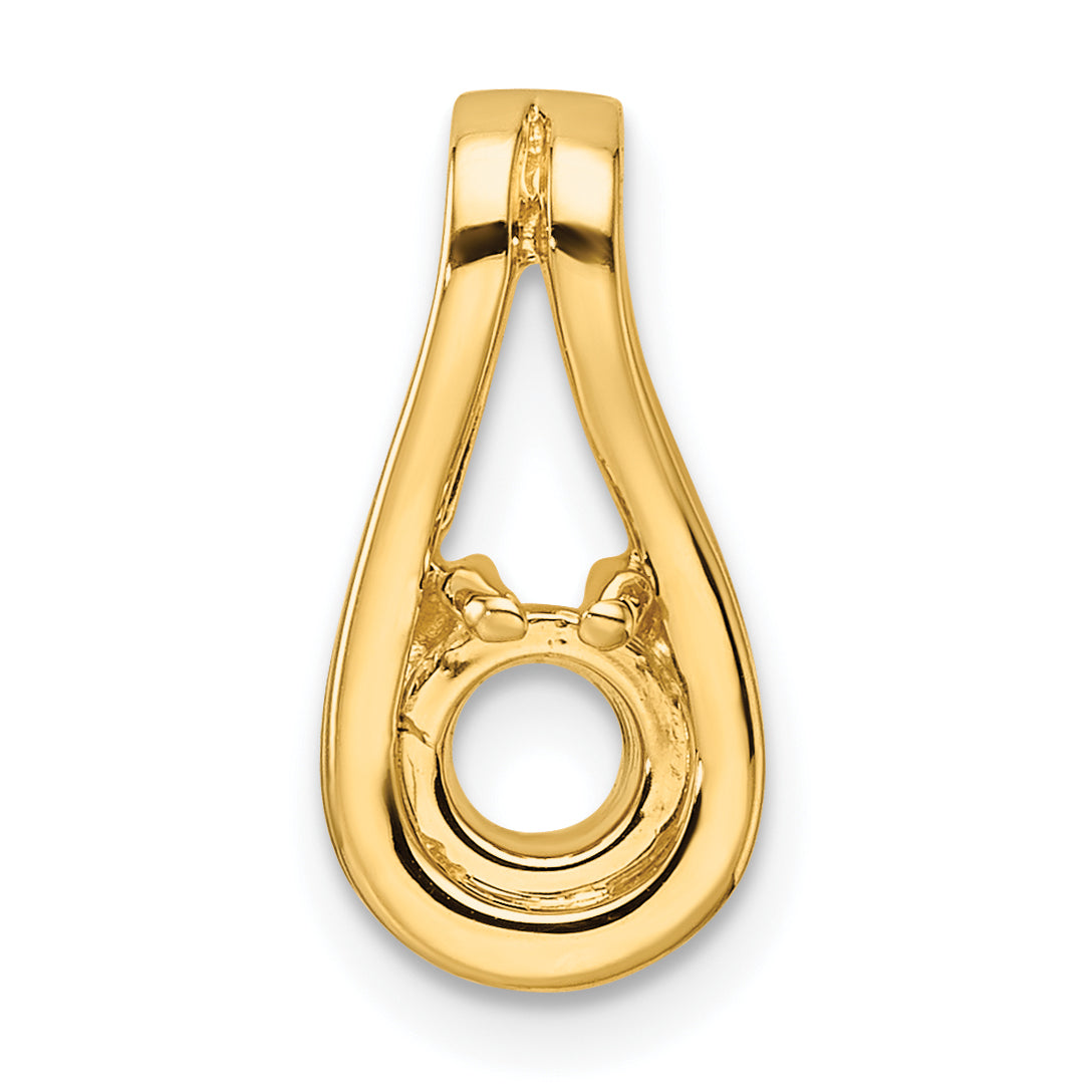 14k Holds 4.7mm Stone Teardrop-Shape Slide Mounting (No Stone Included) Fits up to 3mm Regular/6mm Fancy or Reversible Omega