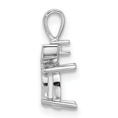 14k White Gold 8x6mm Oval Gemstone Pendant Mounting (No Stone Included)