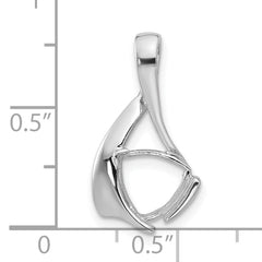 14k White Gold 8mm Trillion Gemstone Pendant Mounting (No Stone Included)