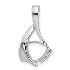 14k White Gold 8mm Trillion Gemstone Pendant Mounting (No Stone Included)
