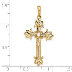 14k Polished Cross Chain Slide Mounting (No Stone Included)