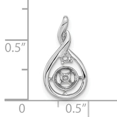 14k White Gold Holds 7-8mm Pearl and 2mm Diamond Pendant Mounting (No Stone Included)