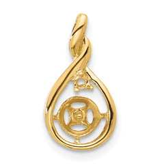 14k Holds 7-8mm Pearl and 2mm Diamond Pendant Mounting (No Stone Included)