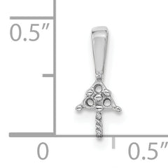 14k White Gold Pearl and Diamond Pendant Mounting (No Stone Included)