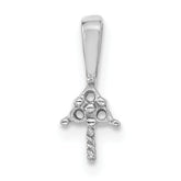 14k White Gold Pearl and Diamond Pendant Mounting (No Stone Included)