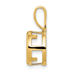 14k 6mm Round Stone Bezel Pendant Mounting (No Stone Included)