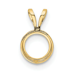 14k 6mm Round Stone Bezel Pendant Mounting (No Stone Included)